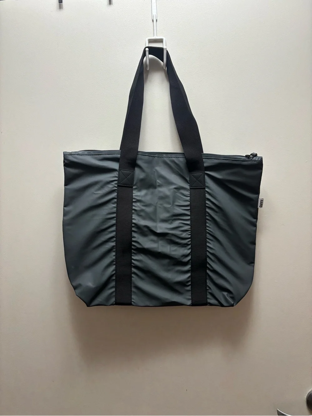 Rains waterproof Dark Gray Zip-Top Utility Tote